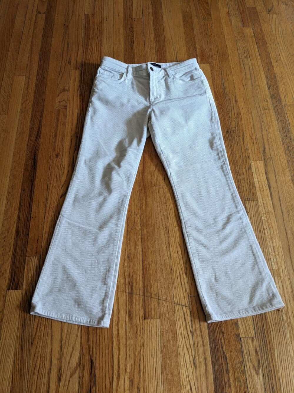 J Brand off white corduroy Selena Mid-Rise pants